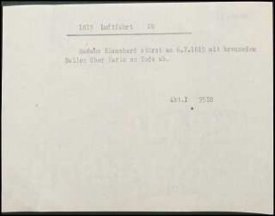 Madame Blanchard stürzt am 6. Juli 1819 mit brennendem Ballon über Paris zu Tode ab