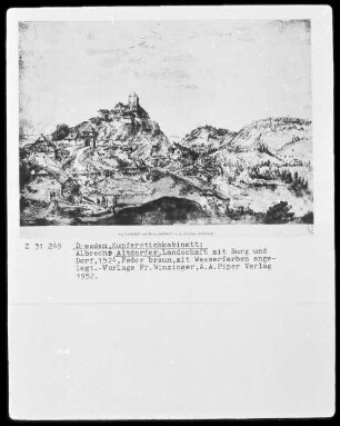 Landschaft mit Burg und Dorf
