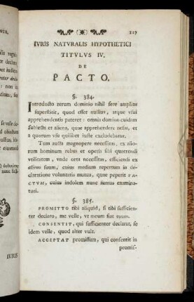 Titulus IV. - De pacto. - Titulus V. De modis ius atque obligationem tollendi.