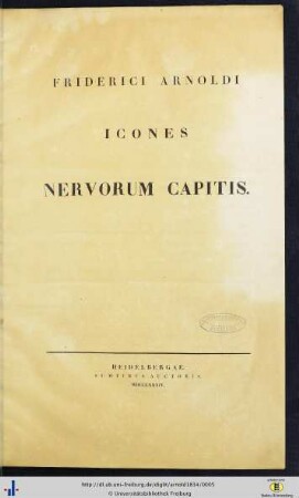 Friderici Arnoldi Icones nervorum capitis