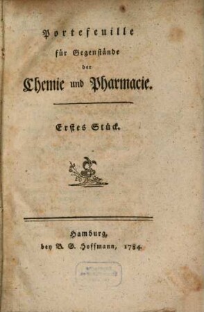 Portefeuille für Gegenstände der Chemie und Pharmacie, 1