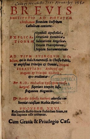 Brevis institutio ad christianam pietatem