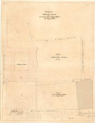 Gärtner, Friedrich von; München; Wittelsbacherpalast - Lageplan