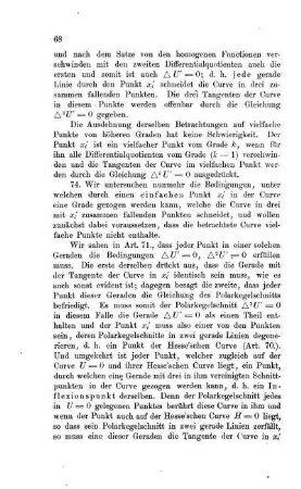 Die Anzahl der Inflexionspunkte und ihre Verminderung durch vielfache Punkte.