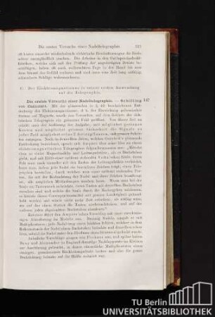 C. Der Elektromagnetismus in seiner ersten Anwendung auf die Telegraphie.