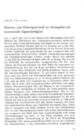 Beimoor, eine Kleinstgemeinde im Alstergebiet mit kommunaler Eigenständigkeit