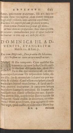 Dominica III. Adventus ...