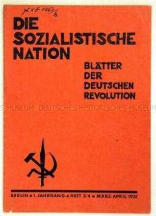 Links-nationale Monatsschrift "Die sozialistische Nation" u.a. zum Verhältnis zur Sowjetunion