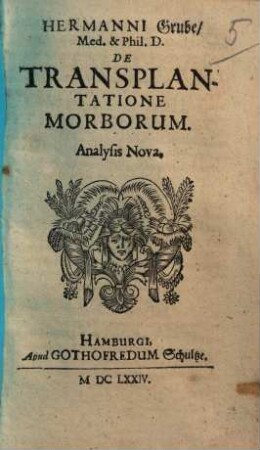 Hermanni Grube, Med. & Phil. D. De Transplantatione Morborum : Analysis Nova