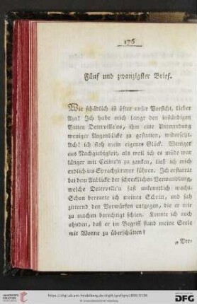 Fünf und zwanzigster Brief