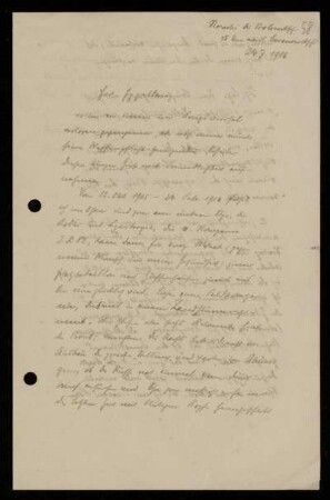 Nr. 58. Brief von Wilhelm Crönert an Ulrich von Wilamowitz-Moellendorff. [...] [Feldpost], 24.7.1916