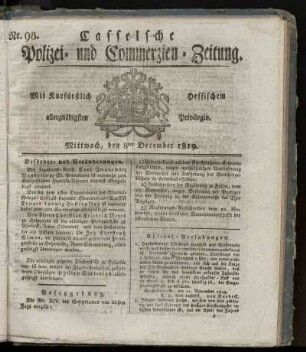 Nr. 98, Mittwoch, den 8ten December 1819
