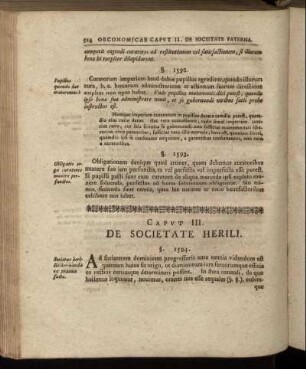 Caput III. De Societate Herili