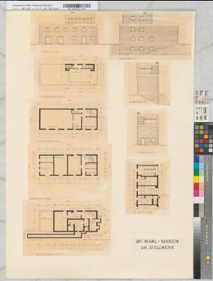 Bahnhof Marl-Sinsen: DR. Stellwerk: Ansichten, Grundrisse, M. 1:100