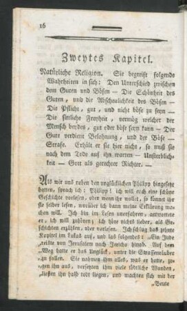 Zweytes Kapitel. Natürliche Religion.