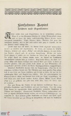 Fünfzehntes Kapitel: Zeichnen nach Gegenständen