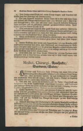 Medici, Chirurgi, Apotheker/ Barbierer/ Bader.