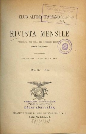 Rivista mensile. 4. 1885