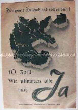 Illustrierter Aufruf zur Volksabstimmung über den Anschluss Österreichs an das Deutsche Reich