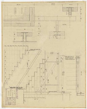 Wohnhaus Jagusch, Karlsruhe Ausführungsplanung: Innentreppe: Handlauf Ansicht, Details 1:10, 1:1