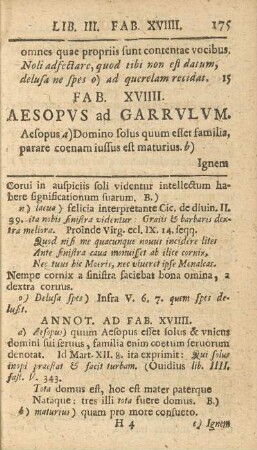 Fab. XVIIII. Aesopvs ad Garrvlvm