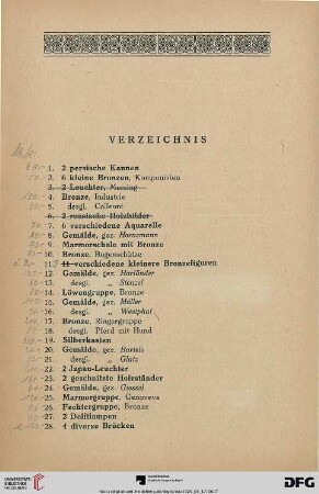 Verzeichnis (Nr. 1-484)