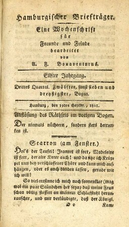 Zwölfter, sonst sieben und dreißigster, Bogen