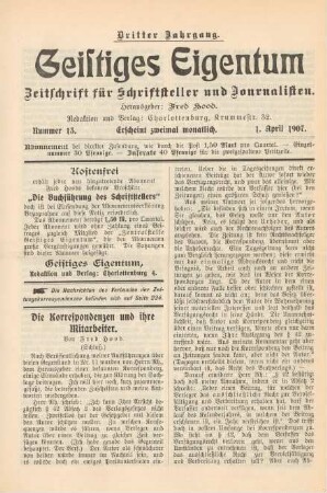 Nummer 13 (1. April 1907)