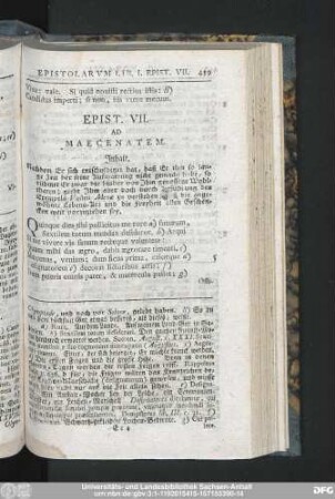Epist. VII. Ad Maecenatem.