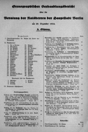 Nr. 5, 20. Dezember 1934