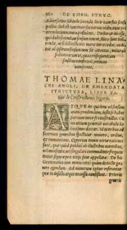 Thomae Linacri Angli, De Emendata Structura, Liber VI.Sive de Constructionis Figuris.