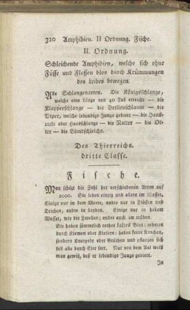 Des Thierreichs dritte Classe. Fische.