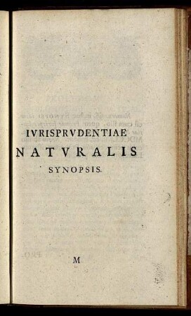 Jurisprudentiae Naturalis Synopsis.