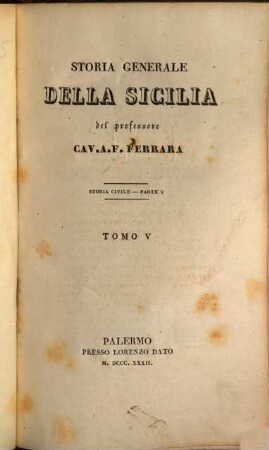 Storia generale della Sicilia, 5. Storia civile ; p. 5