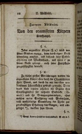 Zweyter Abschnitt. Von den organisirten Körpern überhaupt