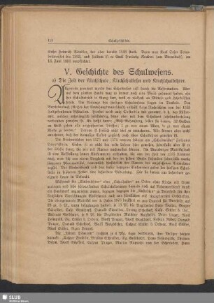 V. Geschichte des Schulwesens