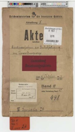 Sonderverfahren zur Entschädigung im Verwaltungswege: Bd. 11