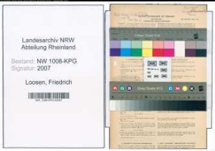 Entnazifizierung Friedrich Loosen , geb. 14.06.1911 (Polizeibeamter)