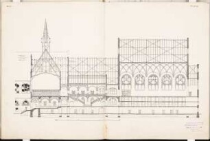 Volksbibliothek Schinkelwettbewerb 1902: Querschnitt 1:100