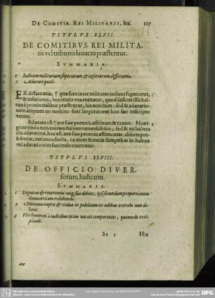 Titulus XLVIII. De Officio Diversorum Iudicum