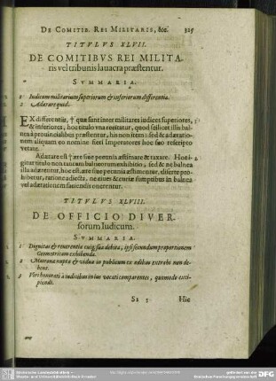 Titulus XLVIII. De Officio Diversorum Iudicum