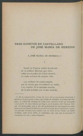 Tres sonetos en castellano