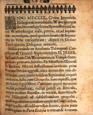 Acta Eslingensia Separatistico Fanatica Anno MDCCIX.