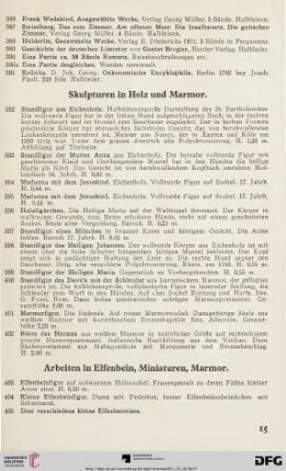 Skulpturen in Holz und Marmor (Nr. 392-402)