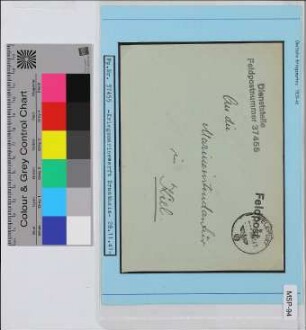 Dienstbrief, Schiffsname/Landeinheit: Marinewerft Drontheim; Frankatur, Mi.-Nr.: [Keine]; Poststempel: Feldpost b 28.11.41; Nebenstempel: [Keine]