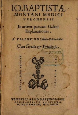 In artem parvam Galeni explanationes