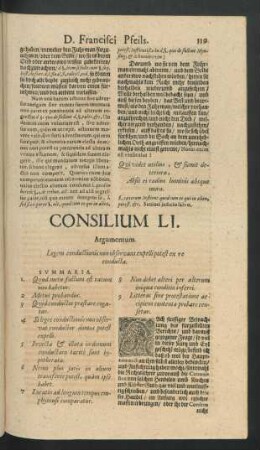 Consilium LI. - Consilium LX.