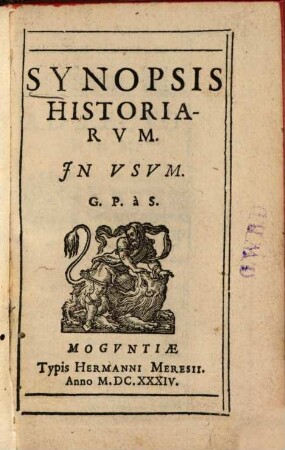 Synopsis historiarum : In usum