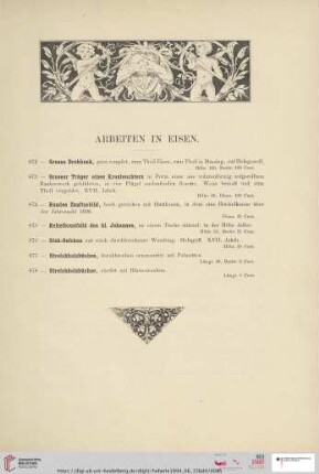 Arbeiten in Eisen (Nr. 871 - 878)