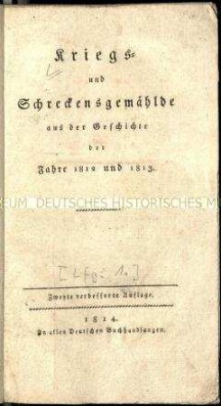 Veröffentlichung mit Begebenheiten aus den Befreiungskriegen